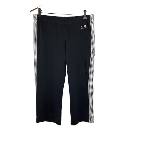 NIKE WOMENS BLACK GRAPHIC CARPI PANTS PINK WHITE ACCENTS Mesh MEDIUM (8-10) - Picture 1 of 10